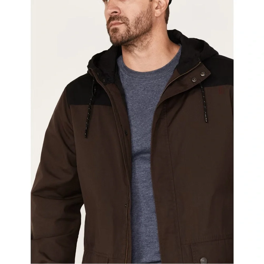 BROTHERS AND SONS MEN'S WAXED CANVAS CRUISER HOODED JACKET - Picture 2 of 7